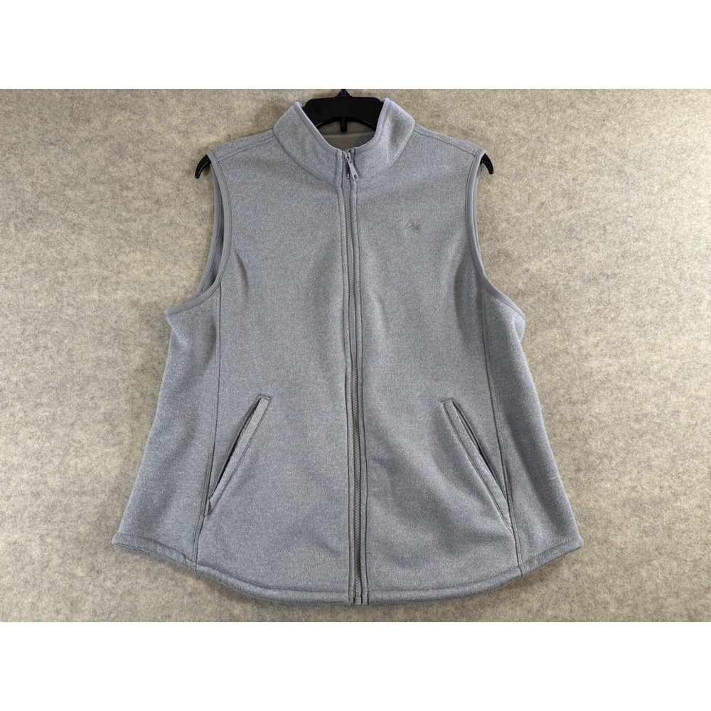 Ridgecut Toughwear Mens Gray Fleece‎ Full Zip Vest Sweater Knit Size Lge RC11011